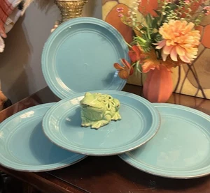 American Atelier Madelyn Aqua mit blauem Rand - 10,75 Speiseteller - 4er Set - Bild 1 von 11