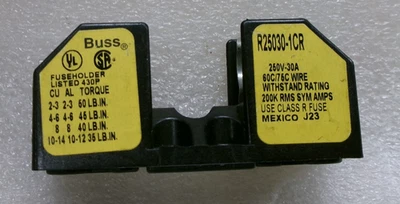 EATON / COOPER / BUSSMAN / BUSS R25030-1CR 单极保险丝块 #540G — 第 1/4 张图片