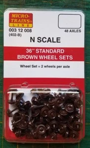 N Micro Trains 003 12 008 (402-B) 36" Standard Brown Wheel Sets 48 axles - Picture 1 of 1