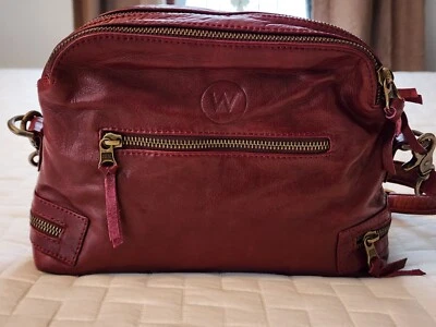 Wanderes Travel Co. Burgundy Very Soft FauxLeather Crossbody Shoulder Purse Bag  - Image 1 of 4