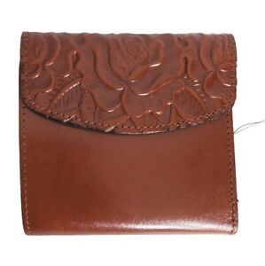 Patricia Nash Reiti Bi-Fold Tooled Leather Flap Wallet with RFID-Tan-NWT