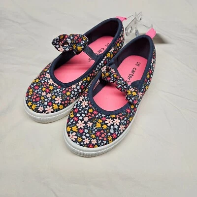 Zapatos sin cordones florales Carter's para niñas elige tallas talla 8 o 12 nuevos con etiquetas florales múltiples Foto 1 de 4