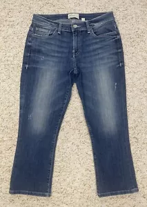BKE Capri Jeans Women's Size 27 Distressed Mid Rise Blue Stretch (Waist 28") - Picture 1 of 22