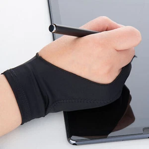 Tablet Drawing Glove Breathable Prevent Smudge 3 Layer 2 Finger Painting G New - Afbeelding 1 van 18