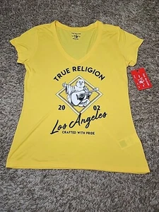 True Religion Tribal Buddha Deep V Tee World Tour 2002 Los Angeles Sz M - Picture 1 of 9