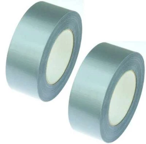 2x Gaffa Duct Stape Tape 0,10€/m SILBER 50mm x 50m Gewebeband Panzer Stein Band - Picture 1 of 3