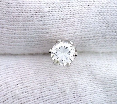 Pedra preciosa de zircônia cúbica branca redonda 5 mm cor prata EBPTT361/41123 - Imagem 1 de 2