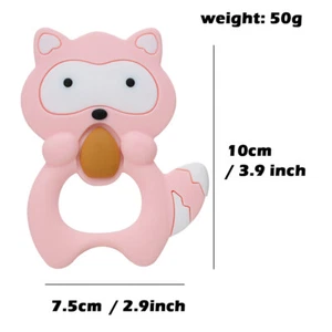 Raccoon Silicone Teething Teether Toy Silicone Baby Teething Toy - Picture 1 of 13