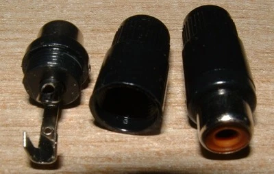 bag of 20 black inline phono socket PPLSBLK solder RCA - Image 1 of 4