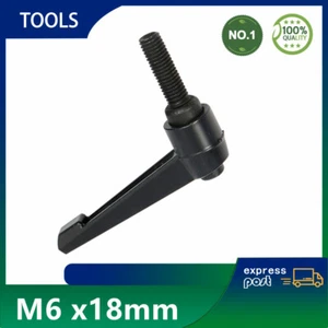 M6x12mm Gewinde Klemmgriff Metall Verstellbar Klemmhebel Griff Schwarz - Bild 1 von 7