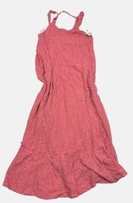 Maxi Vestido $60 Billabong After Ever Niñas Nuevo con Etiquetas Talla L Rosa Lunares Sin Mangas Foto 1 de 4