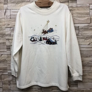 Bobbie Brooks Ugly Christmas Sweatshirt Size XL Santa Christmas Eve Womens - Picture 1 of 8