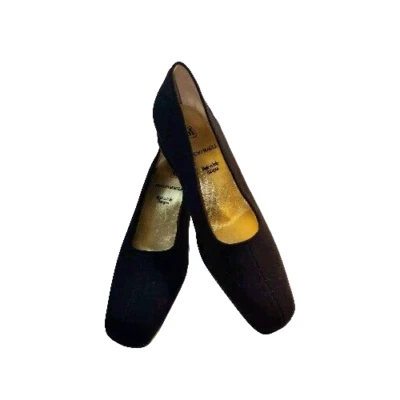 Bruno Magli Dress Pump Shoes Women Black 5.5 B Square Toe Academia Goth Office Foto 1 de 4