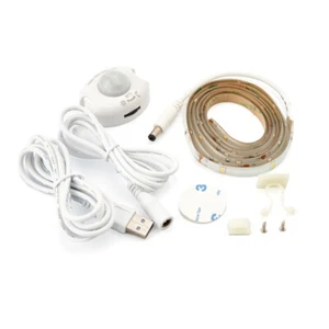 LED Sensor USB Strip Nachtlicht Set 1,2m warm 2,4W IP44 Bewegungsmelder Sensor - Bild 1 von 5