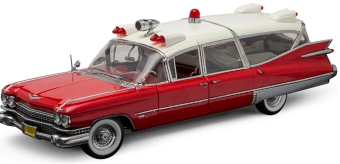 1959 Cadillac Ambulance 1:18 Red & White 18001 - Image 1 of 1