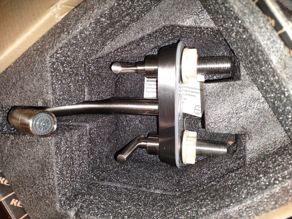 Grifo de lavabo de baño KES níquel cepillado moderno juego central tocador 4" extensión  Foto 1 de 4