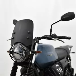 Windshield to fit Moto Guzzi V7 III Stone Night Pack - Height 225mm - Black - Picture 1 of 4