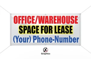 Office Warehouse Space for lease Vinyl Banner advertising Sign Outdoor Indoor - Picture 1 of 2