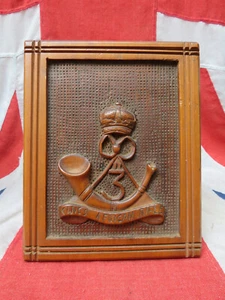 WWII Kings African Rifles Wooden Carving Plaque, Italian Prisoner of War Kenya - Picture 1 of 5