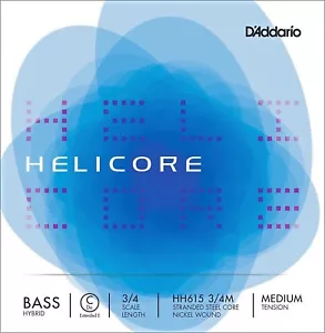 D'Addario Helicore Hybrid Bass Single C (Extended E) Saite, 3/4 Scale, Medium T - Bild 1 von 2