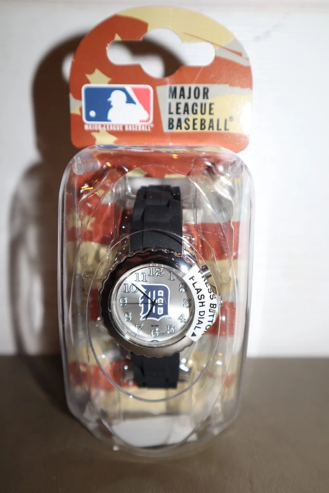 NEW - MLB Detroit Tigers Unisex Black Watch Game Time Adjustable Straps - Image 1 of 4
