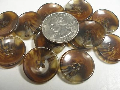 Large imitation Amber Brown Tortoise Shell sizes 1  13/16, 1 inch ,7/8,13/16 C4 - Image 1 of 4
