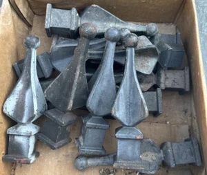 Cast Iron 8” Tall Ball Topped Fence Topper Finial Lot (12)~1” Square Opening - Picture 1 of 23