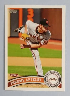 2011 TOPPS Baseball Card # SFG 5 Jeremy Affeld San Francisco Giants Emerald Nuts - Image 1 of 2