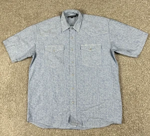 Roper Western Hemd Herren mittelblau Paisley Perlen Druckknopf Kurzarm Rodeo Cowboy - Bild 1 von 8