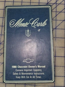 1980 Chevrolet Monte Carlo Owners Manual Original - Picture 1 of 1