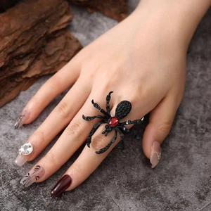 Anillo araña de Halloween con insertos de diamantes de imitación última moda anillos abiertos para mujer - Imagen 1 de 10