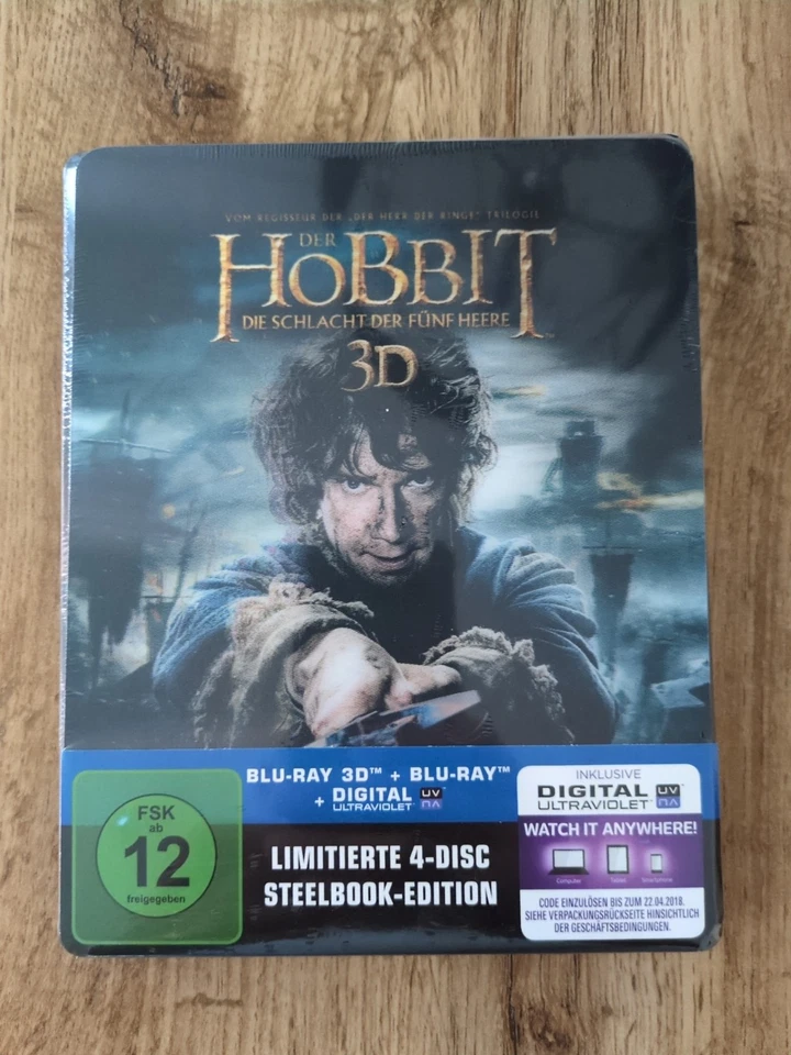 3D Blu-ray „Der Hobbit - Die Schlacht der fünf Heere“ 4-Disc-Steelbook *Neu/OVP* - Bild 1 von 1