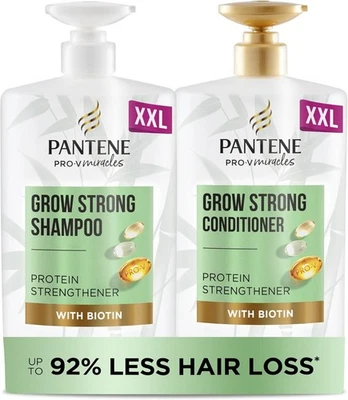 BRANDED Pantene Grow Strong Shampoo and Conditioner Set, XL VALUE PACK, 2 x 1L