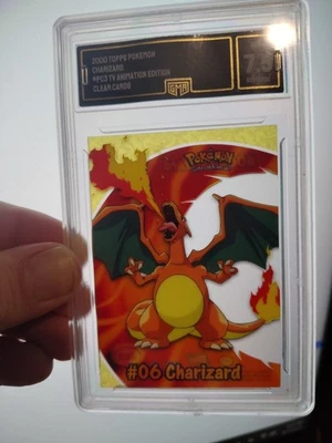 2000 Topps Pokémon Charizard TV Animation Clear Card GMA 7.5 Near Mint - Image 1 of 2