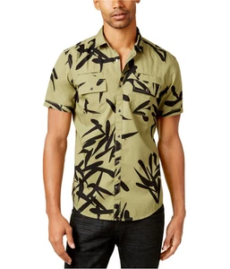 I.N.C Mens Geometric Button Up Shirt, grossamergreen, M Neck - Picture 1 of 2