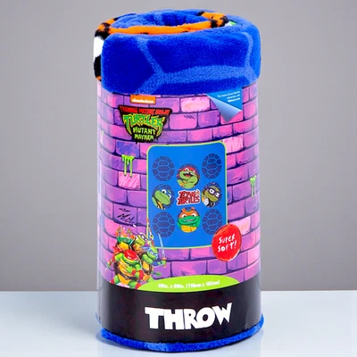 忍者神龟扔超细纤维毯 Nickelodeon 46 x 60 蓝色 — 第 1/4 张图片