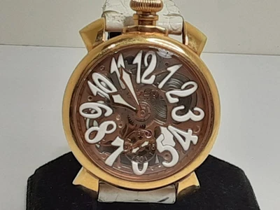 Reloj Hombre GaGa MILANO Manuale 48 MM Cuerda Manual 5311-01 Esqueleto Blanco SS Foto 1 de 4