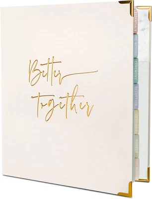 Carpeta planificadora de bodas premium con divisores y calendario - Elegante diseño beige Foto 1 de 4