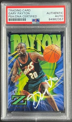 1996 Skybox Z Force #84 Gary Payton autógrafo PSA DNA autêntico automático - Imagem 1 de 2