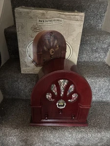 Faux Vintage Back To The Oldest Church Radio Wooden Cabinet Boxed - Bild 1 von 11