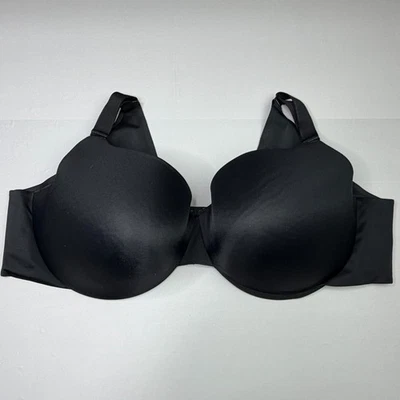 Cacique Back Smoother Bra 46DD Black Lightly Lined Full Coverage Underwire - Image 1 of 4