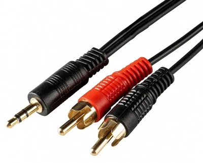 1M 3M 5M 10M 3.5mm Jack Male to 2 x RCA Male Cable (Twin Phono) Audio Stereo Lot - Image 1 of 4