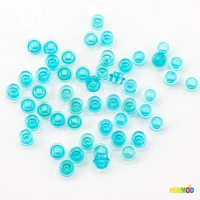 Lot of 50 LEGO Trans Light Blue 1x1 4073 Plates Round Mosaic Dots Transparent - Image 1 of 3