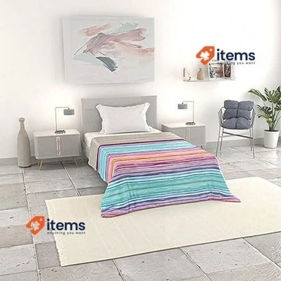 Итальянское постельное белье ОСНОВНОЕ летнее одеяло с принтом, микрофибра, радуга, королева - Изображение 1 из 4