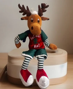 XL 36” Christmas Reindeer Moose Plush Holiday Decor Stuffed Animal Elf Outfit To - Picture 1 of 14