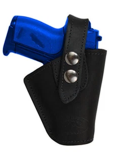Barsony OWB Black Leather Belt Clip Holster for Cobra EAA Bryco Mini 22 25 380  - Picture 1 of 6