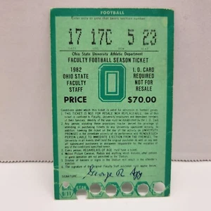 VTG 1982 Ohio State University Faculty College Football Games Season Ticket Stub - Picture 1 of 2