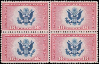 US Stamp #CE2 - 1936 16¢ Great Seal, Air Post, EzGrade™ G/VG, MNH, Set of Four - Image 1 of 3