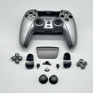 Steel Black PS5 DualSense Controller Full Set Shell Case Cover - PlayStation 5 - Picture 1 of 3