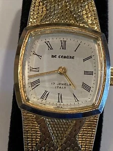 Vintage DeCesare Watch 17Jewels Wind Up Watch Gold plated made in Italy - Picture 1 of 6